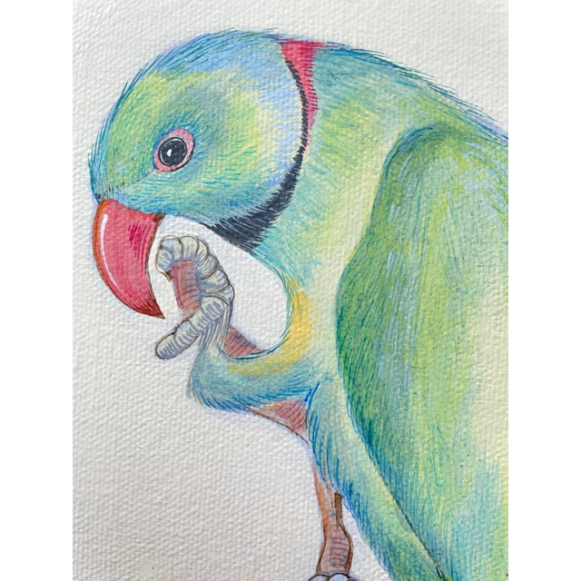 Textile "The Natives and the Locals" Contemporary Singerie Style Acrylic Paintings - a Pair For Sale - Image 7 of 11