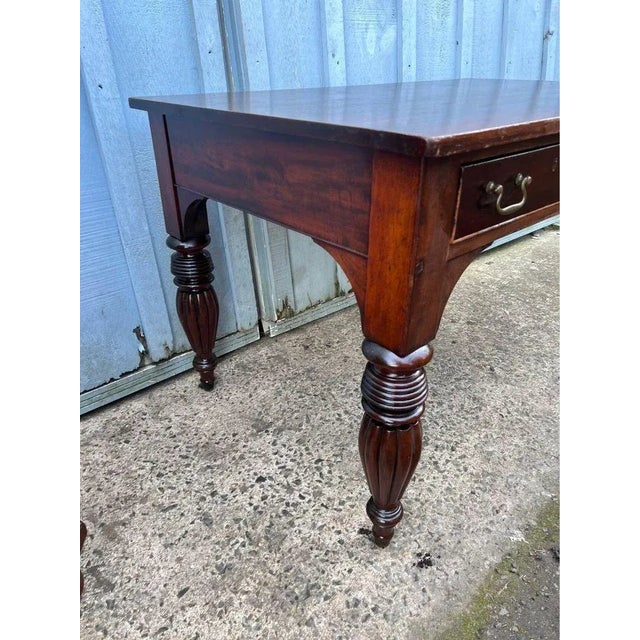 Early 20th Century Antique Victorian Style Mahogany Writing Table Partner Desk. For Sale In Washington DC - Image 6 of 9