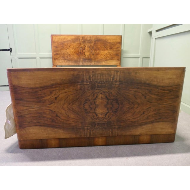 Art Deco Bur Walnut Double Bed, 1920 For Sale - Image 4 of 8