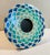 1960s Vintage Jonathon Adler Art Deco Style Blue & White Small Round Tabletop Picture Frame For Sale - Image 5 of 9