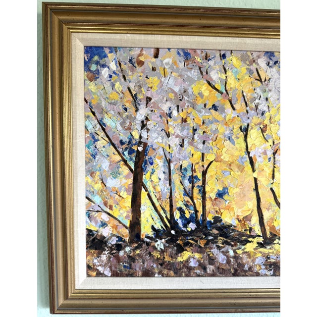 Impressionist Late 20th Century Autumn Trees Original Oil Painting Artist Signed Vuckovic For Sale - Image 3 of 10