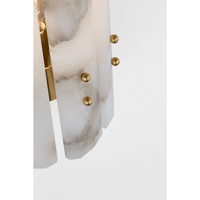 Modern AERIN for Visual Comfort Signature Bonnington Wall Sconce in Hand-Rubbed Antique Brass with Alabaster For Sale - Image 3 of 8