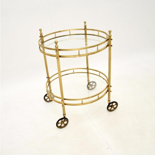 A fabulous vintage French brass drinks trolley. This was recently imported from France, it dates from the 1970’s. It is of...