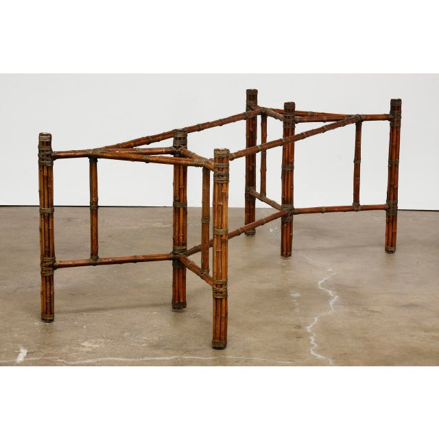McGuire Rectangular Bamboo Dining Table Base Chairish