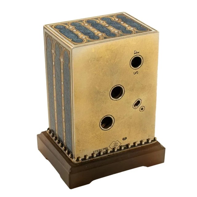 Metal Antique Swiss Miniature Silver Gilt & Enamel Art Nouveau Carriage Clock 1910 For Sale - Image 7 of 18