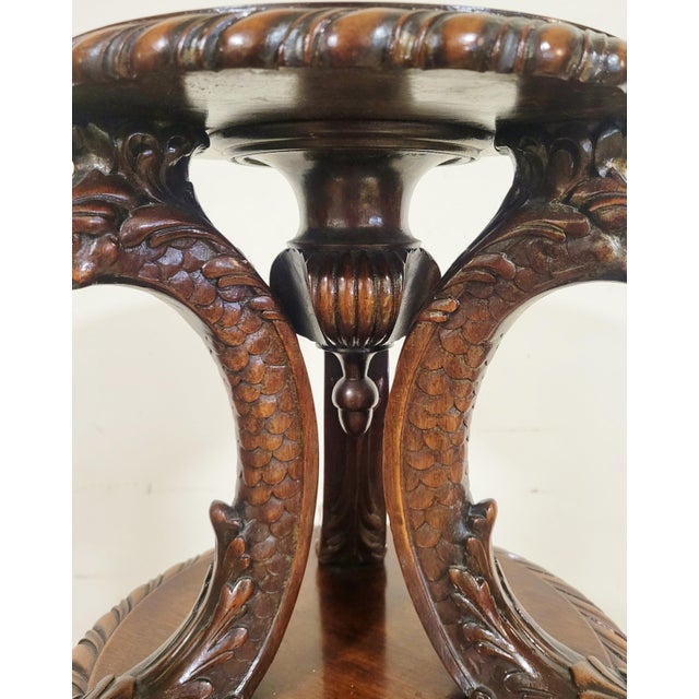 Brown Antique American Federal Style Carved Wood Fern Stand Pedestal For Sale - Image 8 of 17