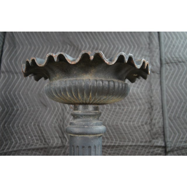 Antique 19th C. English Cast Iron Corinthian Pedestal Urn Jardiniere Planter 28" For Sale - Image 4 of 7