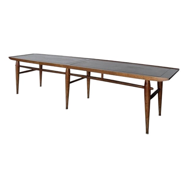Lane Copenhagen Line 72" Walnut Ash Surfboard Coffee Cocktail Table For Sale