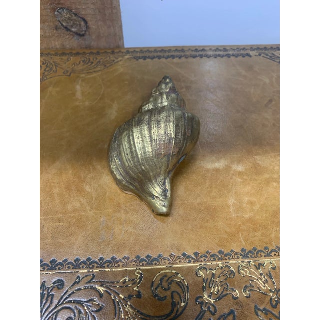 Vintage Set of 3 Brass Sea Shell Sculptures For Sale - Image 11 of 12