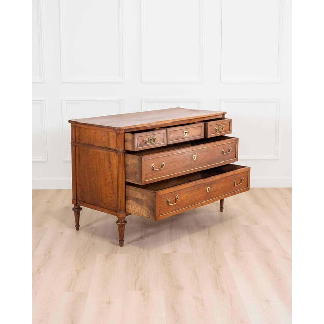 Brown Louis XVI Walnut Chest Of Drawers Circa 1780 For Sale - Image 8 of 8