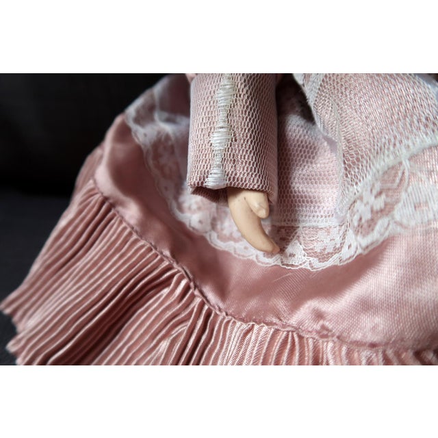 Pink Charming Vintage Porcelain Doll - 42cm, 20th Century, Pretty in Pink For Sale - Image 8 of 10