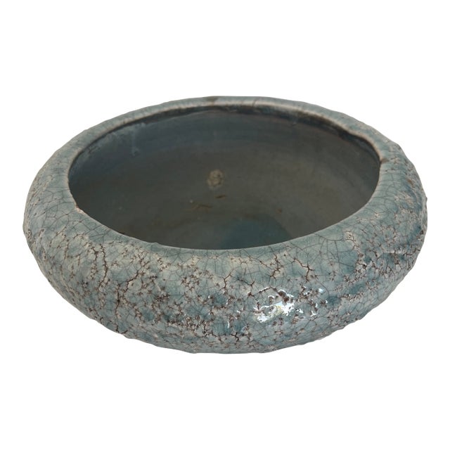 Artist Pottery Bowl, Light Blue For Sale