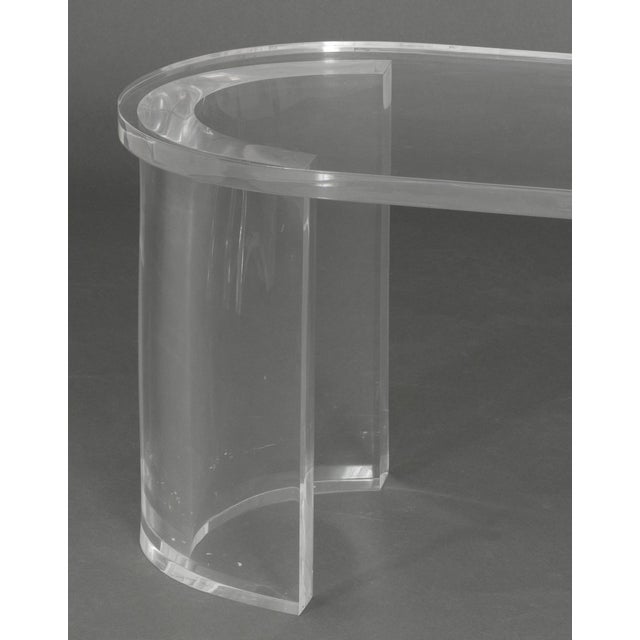 Modern Clear Acrylic Geometric Design Coffee Table For Sale - Image 4 of 7