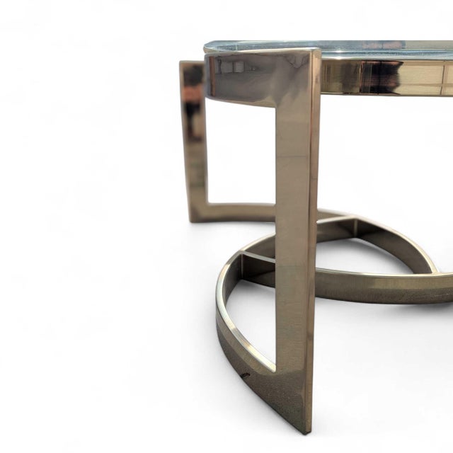 Mid 20th Century Brass and Glass Interlocking Geometric Coffee Table For Sale - Image 13 of 18