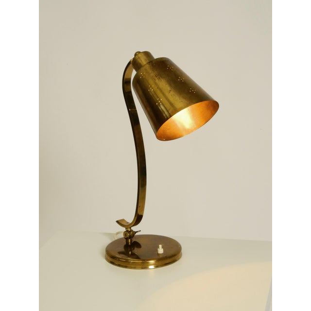 Large Mid-Century Modern Brass Table Lamp, 1950s For Sale - Image 12 of 18