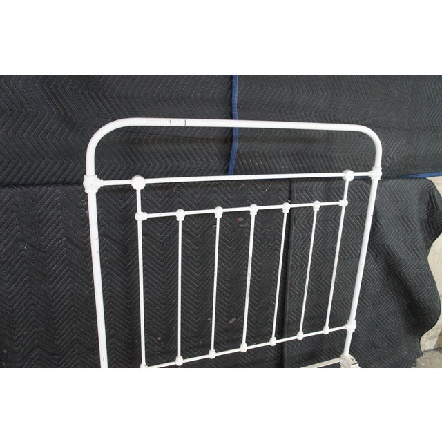 White Antique Victorian French Country Farmhouse Cast Iron Twin Bed Boho Chic For Sale - Image 8 of 10