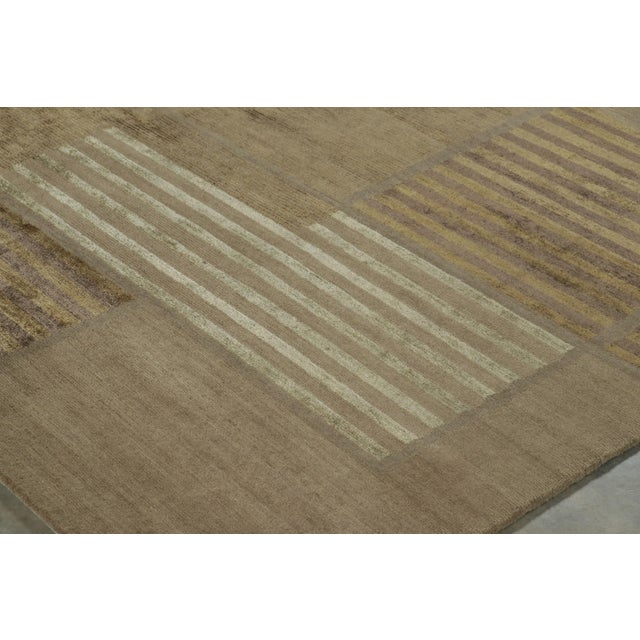 Rug & Kilim’s Modern Geometric Rug in Brown Tones For Sale - Image 9 of 10