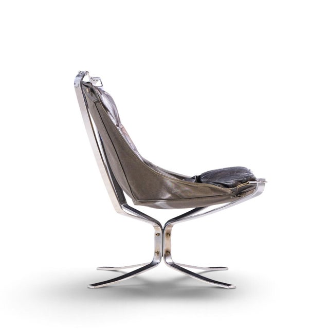 Sigurd Ressell for Vatne Møbler Mid Century Chrome Falcon Lounge Chairs - Pair For Sale - Image 11 of 12