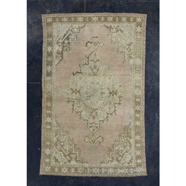 Pink Turkish Vintage Rug 3'8" x 5'10" #17110 For Sale - Image 8 of 8