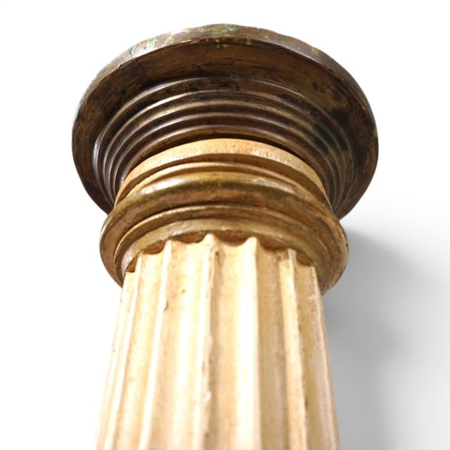 Antique Sculptural Church Candleholder in Wood, 1860 For Sale - Image 6 of 14