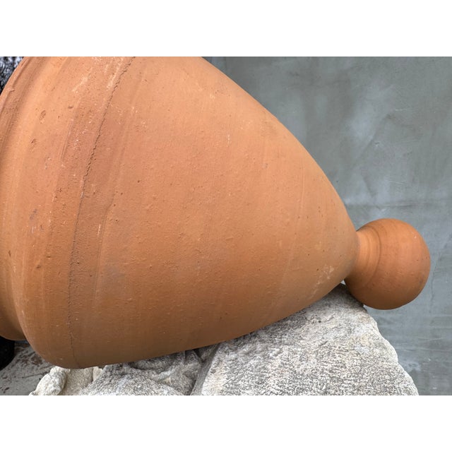 Sculpture Materials Large Rustic Terracotta Amphora Planter, 1990s For Sale - Image 7 of 11