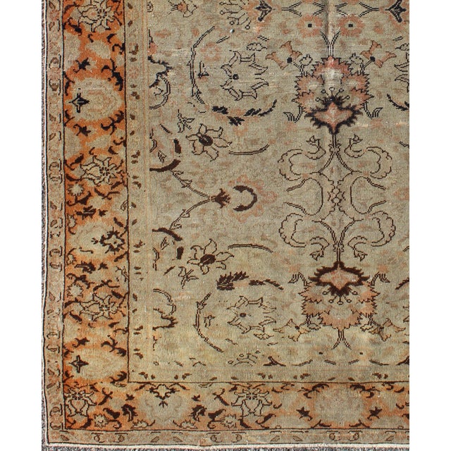 Floral Antique Fine Weave Turkish Sivas Rug With Neutral Color Palette and Pops of Color. Keivan Woven Arts / rug...