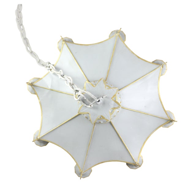 2000 - 2009 Chinese Style Toler Chandelier With Gold and Grey Metal Frame and Ornate Roof For Sale - Image 5 of 10