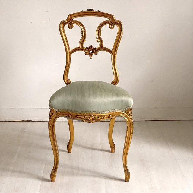 Napoleon III Carved and Gilded Wooden Chair For Sale - Image 13 of 13
