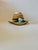 Glass Vintage Block Crystal Hand-Blown Striped Art Glass Derby Hat Bowl For Sale - Image 7 of 7