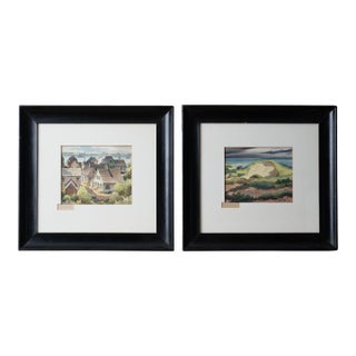 John Cuthbert Hare Watercolor Paintings - Cape Cod and Provencetown - Set of 2 For Sale