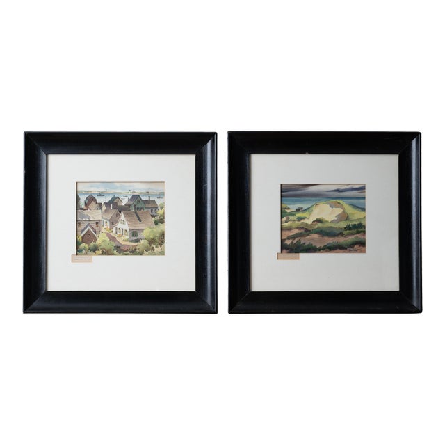 John Cuthbert Hare Watercolor Paintings - Cape Cod and Provencetown - Set of 2 For Sale