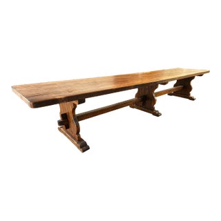 Antique French Refectory Dining Table 16 Foot Early 1900s For Sale