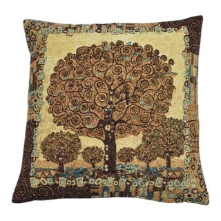 Klimt Tree I Tapestry Cushion With Feather Filler - 46x46cm (18"x18") For Sale