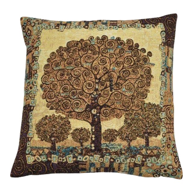 Klimt Tree I Tapestry Cushion With Feather Filler - 46x46cm (18"x18") For Sale