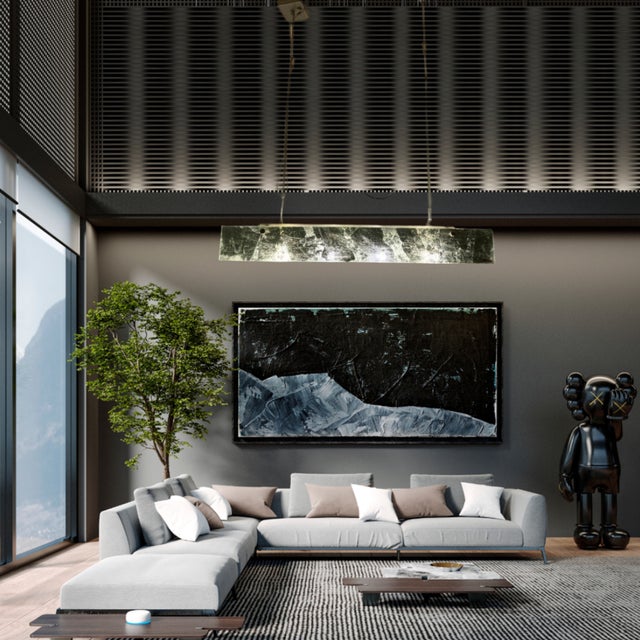 Italian Suspension Lamp With 4 Lights and Chromed Metal Structure. Matte and Murano Glass, 1990 For Sale - Image 10 of 11