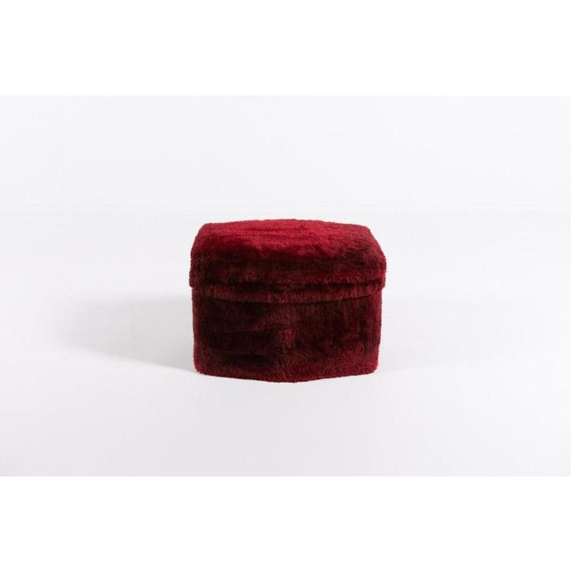 Vintage Italian Teddy Pouf or Stool, 1960s For Sale - Image 4 of 12