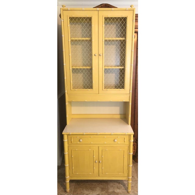 Vintage Thomasville Allegro Faux Bamboo Display Hutch Chairish