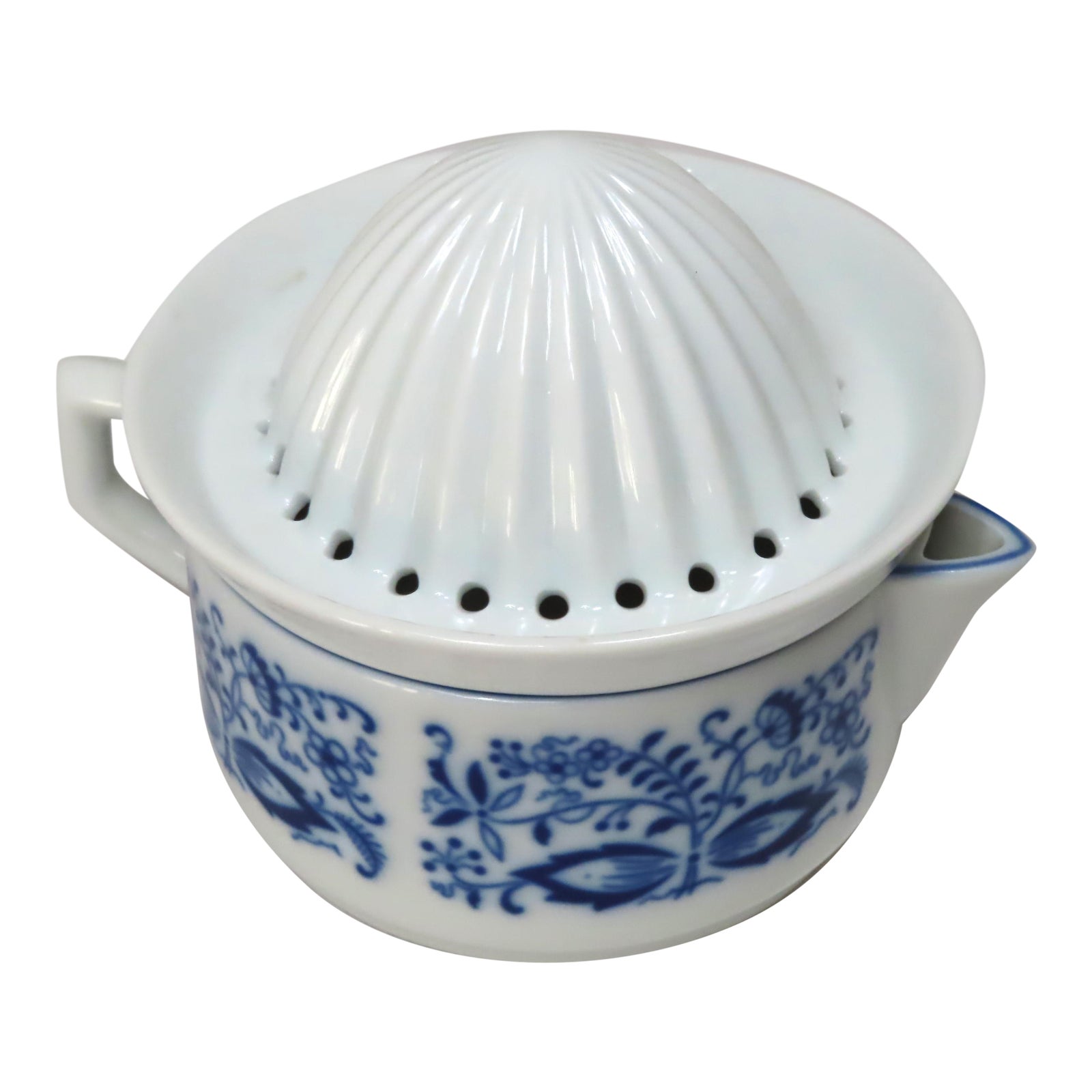 Vintage Bavarian Germany Flow Blue Porcelain Citrus Juicer Chairish