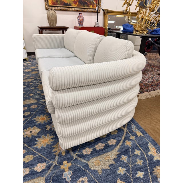 Thayer Coggin Mid Century Modern Milo Baughman for Thayer Coggin Channel-Tufted Three Seat Sofa For Sale - Image 4 of 8