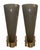 A sophisticated set of four Italian Murano glass sconces in the elegant Impero form, executed in smoked gray glass and...