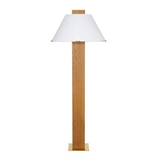 Craftsman Floor Lamp, Natural Oak Veneer For Sale