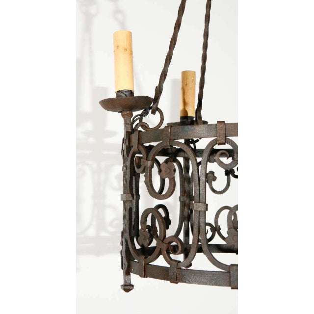 Early 20th Century Early 20th Century Iron French Chandelier For Sale - Image 5 of 10