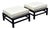 Pair of Baker Furniture Black Lacquered Wood Frame Ottomans With Ivory Upholstered Cushions For Sale
