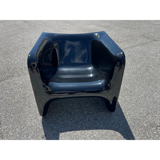 1960s Desalto Toga Chair in Black Lacquered Resin 1960s Italy Signed Desalto For Sale - Image 5 of 13