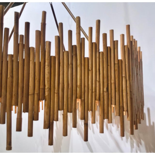 Currey & Company Organic Modern Rattan Teahouse Chandelier For Sale In Atlanta - Image 6 of 6