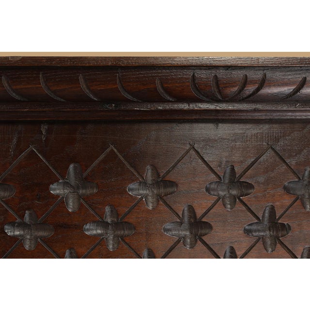 Large Portugees Neo-Gothic Wall Panel in Carved Oak, 1850s For Sale - Image 12 of 12
