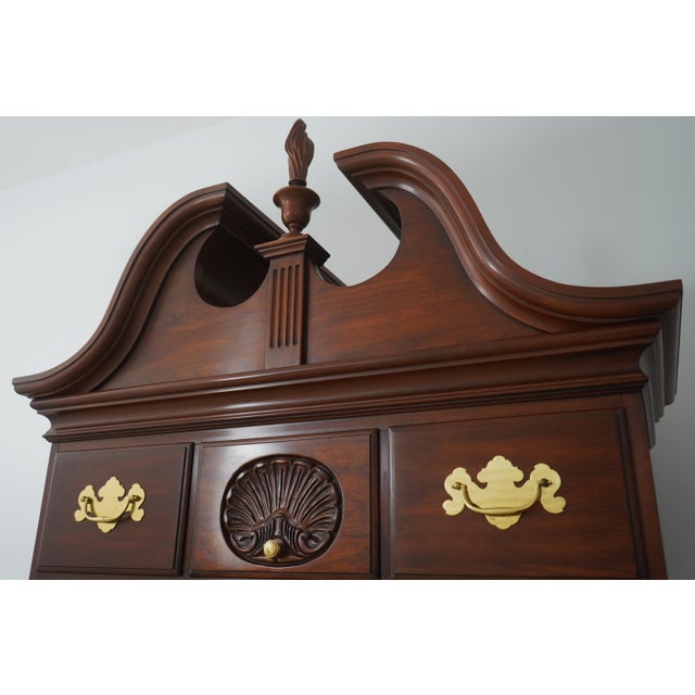 1980s Henkel Harris 3 Piece Cherry Queen Anne Highboy For Sale - Image 11 of 17