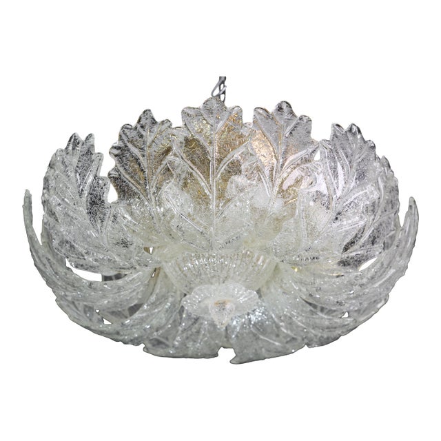 1980s Verona, Luxury Italian Murano Glass Ceiling Light or Flush Mount For Sale