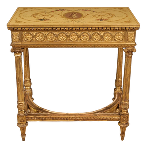 Louis XVI French Lacquered and Gilded Side Table by Sormani, 1920