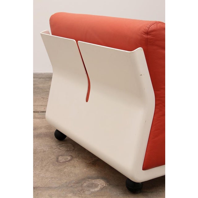 Orange Amanta Modular Sofas in Orange Leather by Mario Bellini for C&b, Italy, 1960s, Set of 4 For Sale - Image 8 of 18